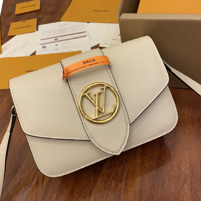 Louis Vuitton Womens Bags Luxury Brand Fashion Handbags Crossbody Bags Type LV PONT 9 Cream Smooth calfskin M55950