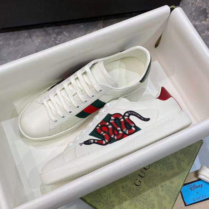 Gucci Men Shoes Sneakers Luxury Brand Men's Ace embroidered sneaker 456230 02JP0 9064 with Original Box