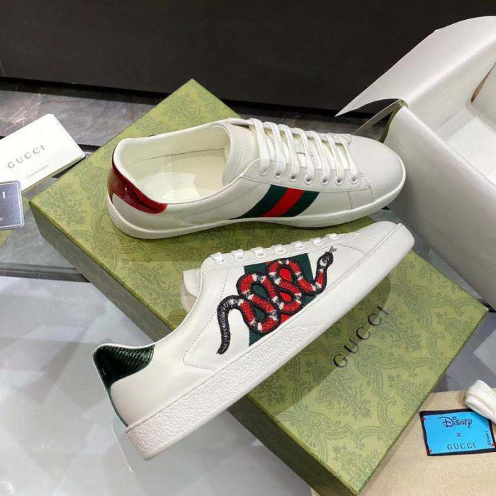 Gucci Men Shoes Sneakers Luxury Brand Men's Ace embroidered sneaker 456230 02JP0 9064 with Original Box