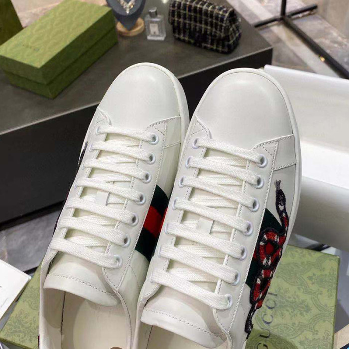 Gucci Men Shoes Sneakers Luxury Brand Men's Ace embroidered sneaker 456230 02JP0 9064 with Original Box