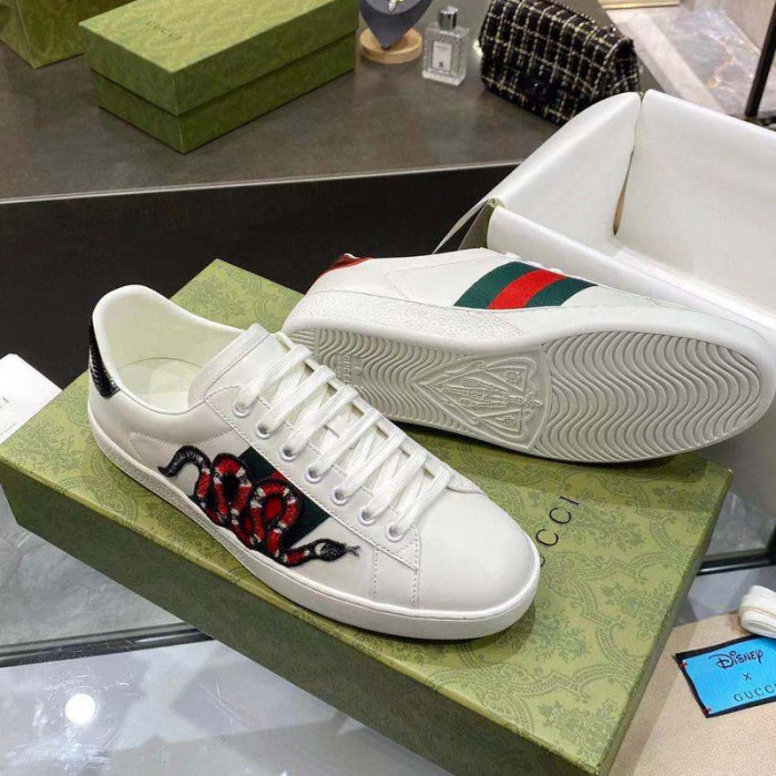 Gucci Men Shoes Sneakers Luxury Brand Men's Ace embroidered sneaker 456230 02JP0 9064 with Original Box