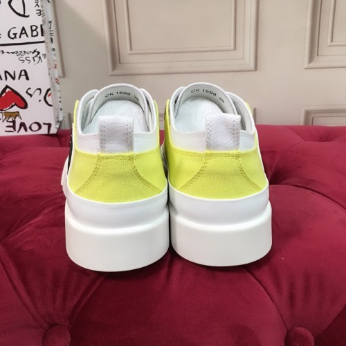 Dolce & Gabbana Mens Shoes Sneakers Rubber Sole Luxury Brand Two-tone canvas Portofino Light low-top sneakers with DG logo Men Casual Shoes with Original Box