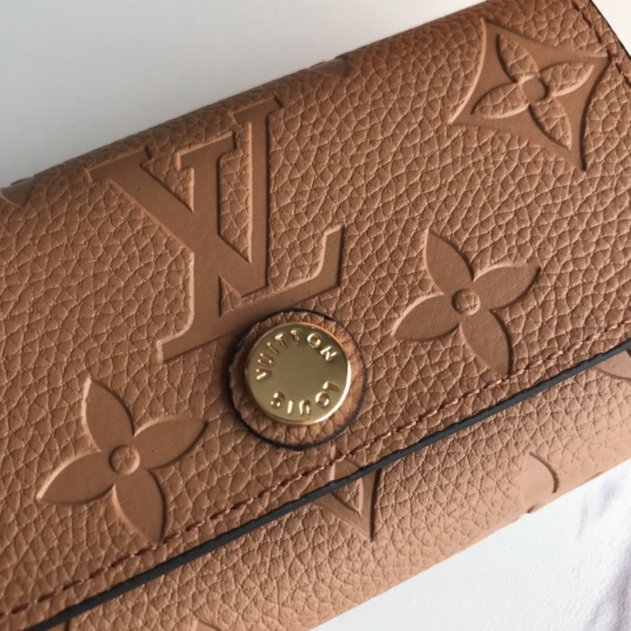 Louis Vuitton Womens Mens Bags Clutch Wallets Luxury Brand Fashion Type 6 KEY HOLDER Brown Embossed supple grained cowhide leather exterior with Original Box