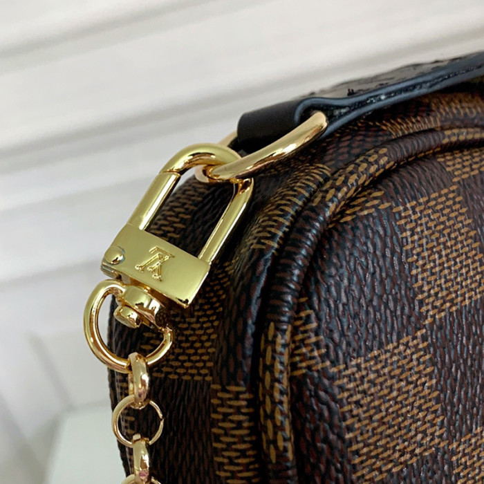 Louis Vuitton Womens Bags Clutch Wallets Luxury Brand Fashion Type Messenger Bags MINI POCHETTE ACCESSOIRES N58009 Damier Ebene coated canvas