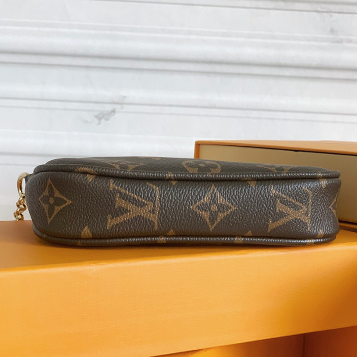 Louis Vuitton Womens Bags Clutch Wallets Luxury Brand Fashion Type Messenger Bags MINI POCHETTE ACCESSOIRES M58009 Monogram coated canvas with Original Box