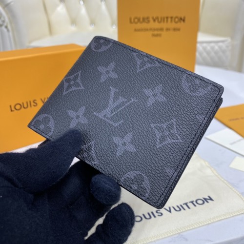 Louis Vuitton Mens Womens Bags Wallets Purse Luxury Brand Fashion Type SLENDER WALLET M62294 Monogram Eclipse Canvas with Original Box
