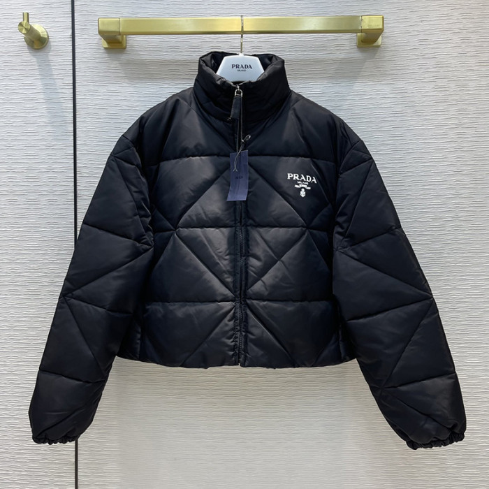 Prada Design Womens Winter Windprood Down Jackets Keep Warm 90% White Duck Down