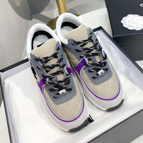 Chanel Women Shoes Sneakers Lace-Up Design Luminous Luxury Brand Sports Shoes with Original Box