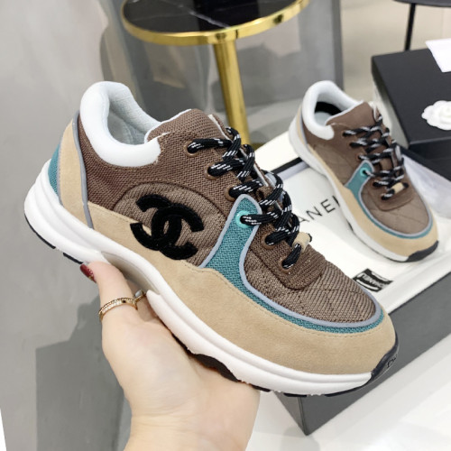 Chanel Women Shoes Sneakers Lace-Up Design Luminous Luxury Brand Sports Shoes with Original Box