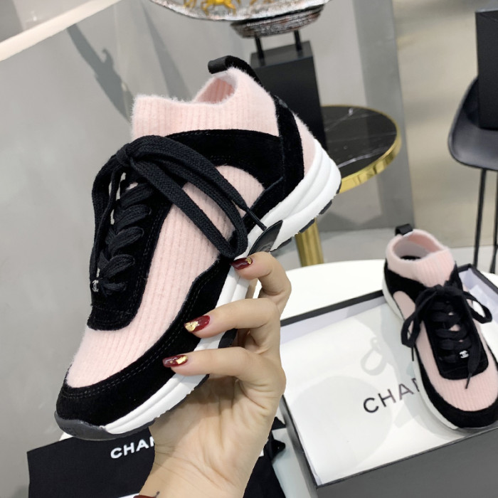 Chanel Women Shoes Sneakers Lace-Up Design Luminous Luxury Brand Sports Shoes with Original Box