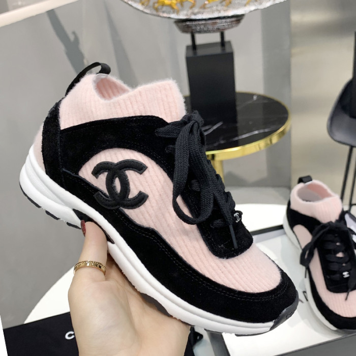 Chanel Women Shoes Sneakers Lace-Up Design Luminous Luxury Brand Sports Shoes with Original Box
