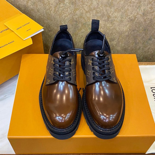 Louis Vuitton Men Shoes Leather Business Luxury Brand LV Dress Shoes with Original Box