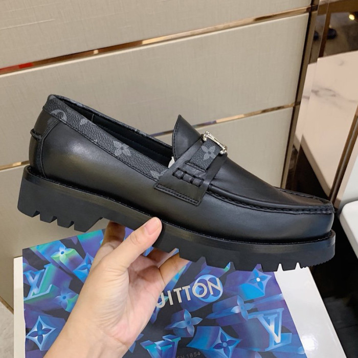 Louis Vuitton Men Shoes Leather Business Luxury Brand LV Dress Shoes with Original Box MAJOR LOAFER
