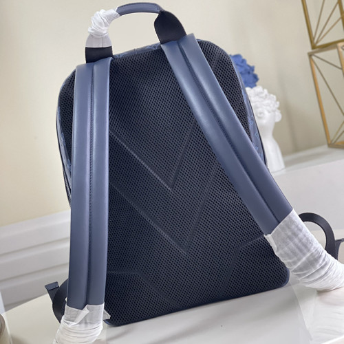 Louis Vuitton Mens Womens Bags Backpacks Luxury Brand Fashion Type SPRINTER BACKPACK Navy Blue Monogram Shadow cowhide leather with Original Box M45728