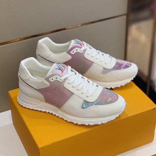 Louis Vuitton Men Shoes Sports RUN AWAY SNEAKER Running Design Luxury Brand with Original Box Alligator leather and calf leather White