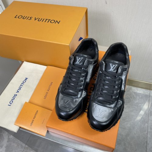 Louis Vuitton Men Shoes Sports RUN AWAY SNEAKER Running Design Luxury Brand with Original Box Alligator leather and calf leather White