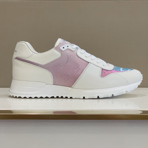 Louis Vuitton Men Shoes Sports RUN AWAY SNEAKER Running Design Luxury Brand with Original Box Alligator leather and calf leather White