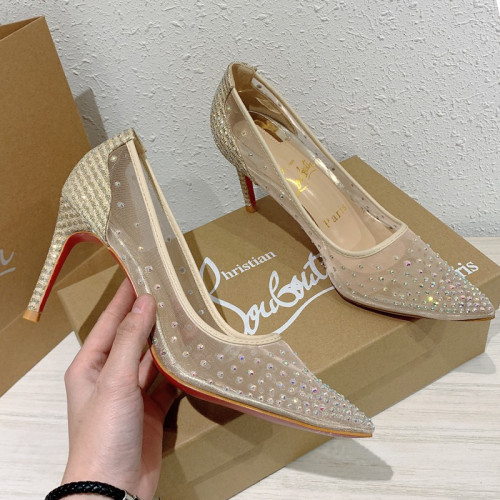Christian Louboutin Womens Shoes Follies Strass High Heels Shoes Pumps 6.5cm  8.5cm