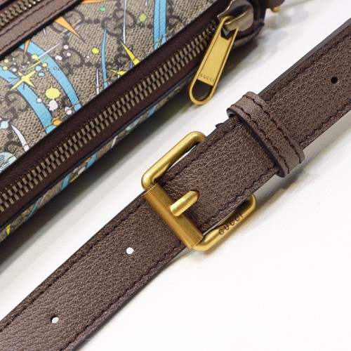 Gucci Womens Mens Bags Shoulder Messenger Bag Luxury Brand Disney X Gucci Donald Duck Messenger Bag In Beige And Ebony GG Supreme Canvas Gucci ‎645054 2O4AT 8679