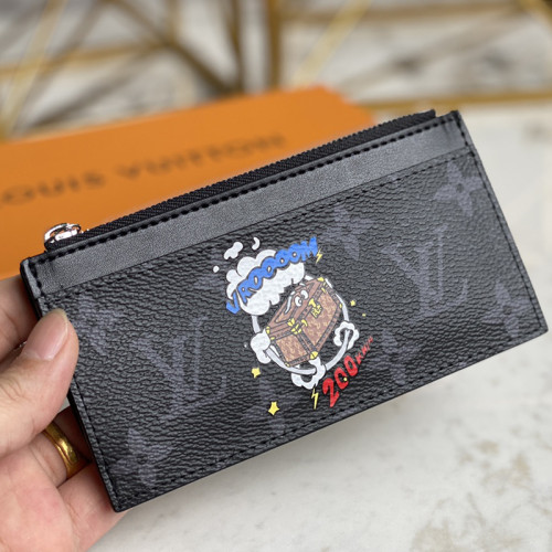 Louis Vuitton Womens Bags Clutch Wallets Luxury Brand Fashion COIN CARD HOLDER M80932 Monogram Eclipse coated canvas with Original Box