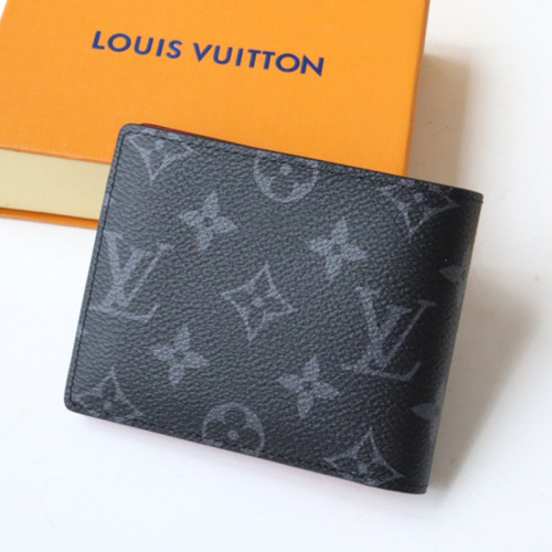 Louis Vuitton Womens Bags Clutch Wallets Luxury Brand Fashion Shoulder Bags MULTIPLE WALLET Monogram Eclipse coated canvas M80930 with Original Box