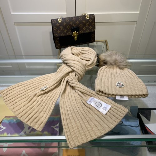 Moncler Scarves Men Womens Fashion Scarf and Hats Set with Original Box