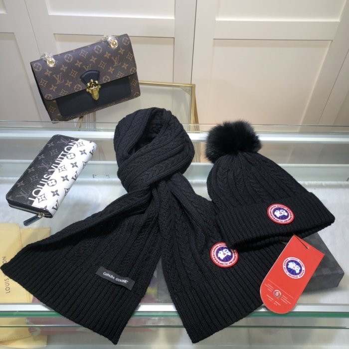 Canada Goose Scarves Men Womens Fashion Scarf and Hats Set with Original Box