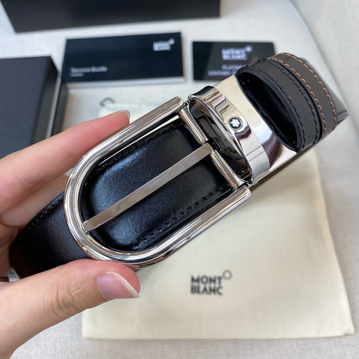 Montblanc Mens Leather Belts Luxury Brand Design Fashion Type with Original Box
