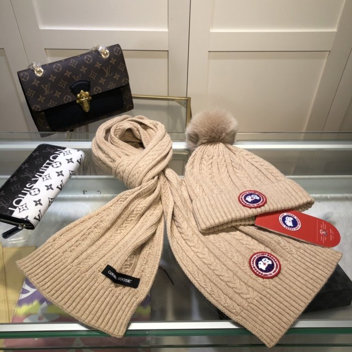 Canada Goose Scarves Men Womens Fashion Scarf and Hats Set with Original Box