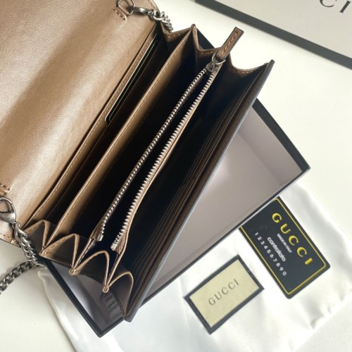 Gucci Womens Bags Crossbody Shoulder Messenger Bags Luxury Brand Dionysus GG Supreme chain wallet ‎401231 KHNSN 8642 with Original Box