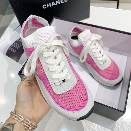 Chanel Womens Shoes Sneakers Denim & Suede Calfskin Luxury Brand Designer with Original Box