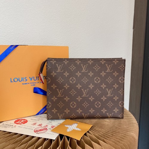 Louis Vuitton Mens Bags Clutch Luxury Brand Fashion Type POCHETTE VOYAGE MM with Original Box Monogram Coated canvas M47542