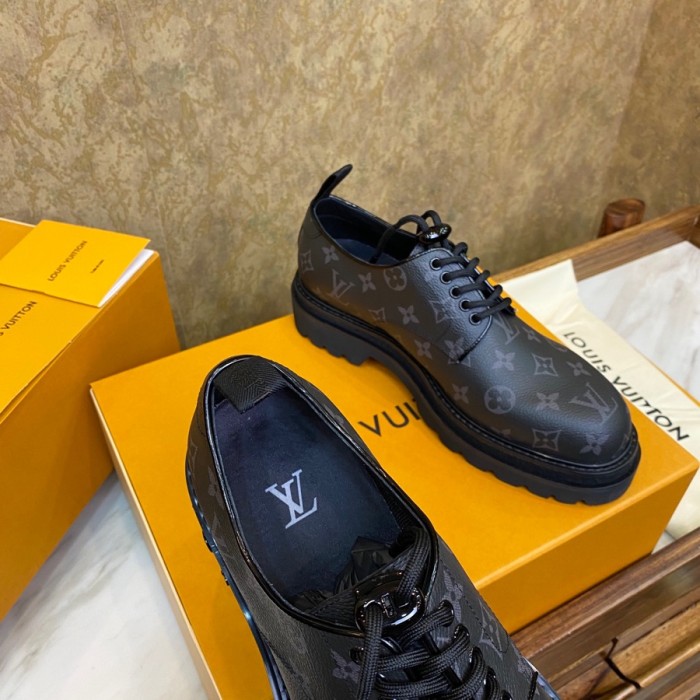 Louis Vuitton Men Shoes Leather Business Luxury Brand LV Dress Shoes with Original Box
