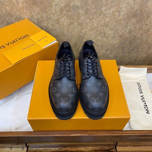 Louis Vuitton Men Shoes Leather Business Luxury Brand LV Dress Shoes with Original Box