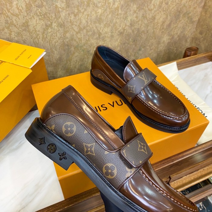 Louis Vuitton Men Shoes Leather Business Luxury Brand LV Dress Shoes with Original Box