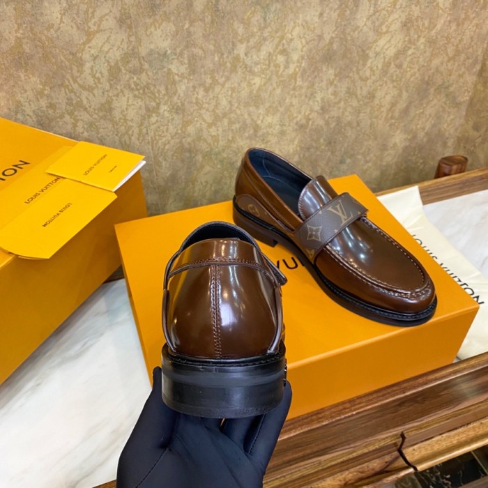 Louis Vuitton Men Shoes Leather Business Luxury Brand LV Dress Shoes with Original Box