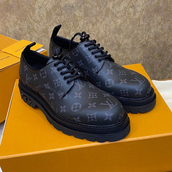 Louis Vuitton Men Shoes Leather Business Luxury Brand LV Dress Shoes with Original Box