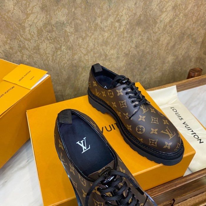 Louis Vuitton Men Shoes Leather Business Luxury Brand LV Dress Shoes with Original Box