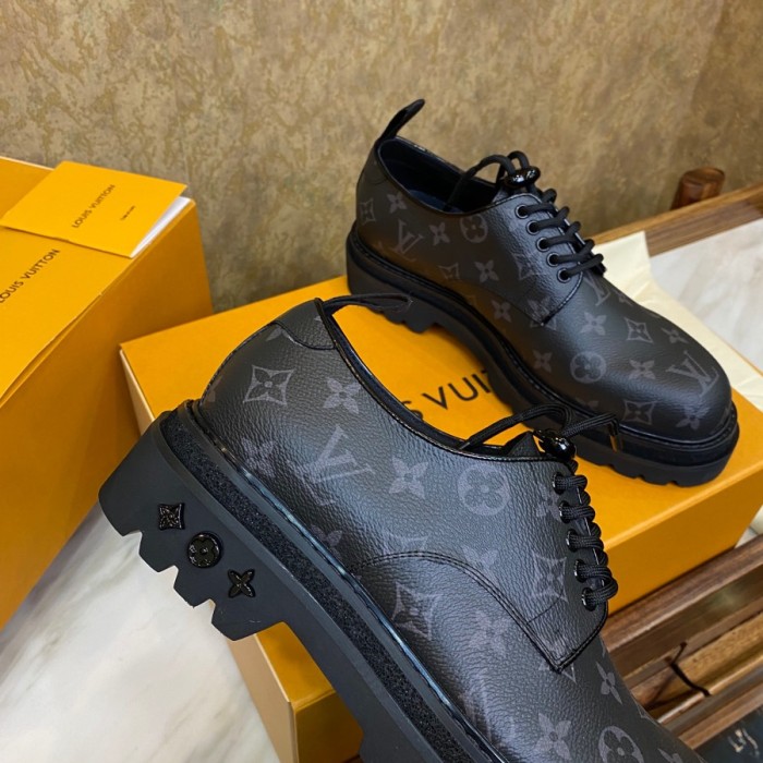 Louis Vuitton Men Shoes Leather Business Luxury Brand LV Dress Shoes with Original Box