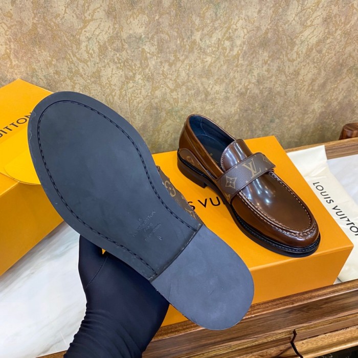 Louis Vuitton Men Shoes Leather Business Luxury Brand LV Dress Shoes with Original Box
