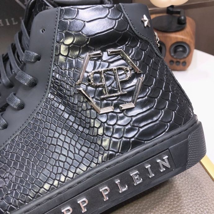 Philipp Plein Men Shoes Sneakers High Top Sneaker Fashion Design Luxury Brand Ankle Boots with Original Box