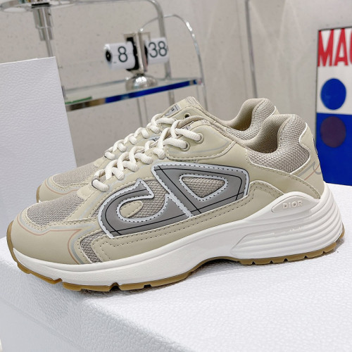 Dior Womens Shoes Sneakers Luxury Brand B30 SNEAKER Cream Mesh and Technical Fabric Unisex Design 3SN279ZMA_H161