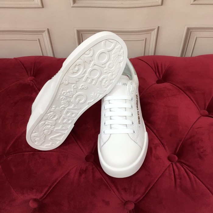 Dolce&Gabbana Womens Mens Shoes Fashion Sneakers Luxury Brand Calfskin Nappa Portofino Sneakers With Lettering
