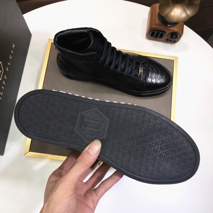 Philipp Plein Men Shoes Sneakers High Top Sneaker Fashion Design Luxury Brand Ankle Boots with Original Box