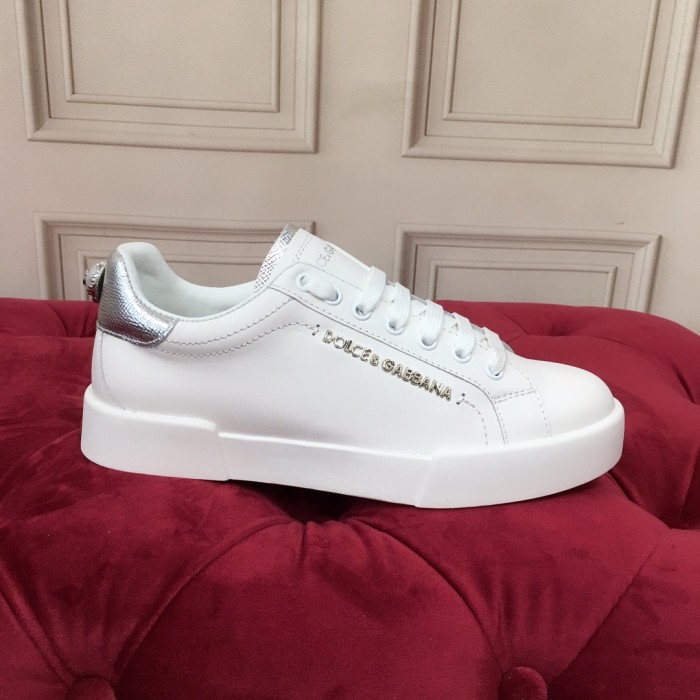 Dolce&Gabbana Womens Mens Shoes Fashion Sneakers Luxury Brand Calfskin Nappa Portofino Sneakers With Lettering