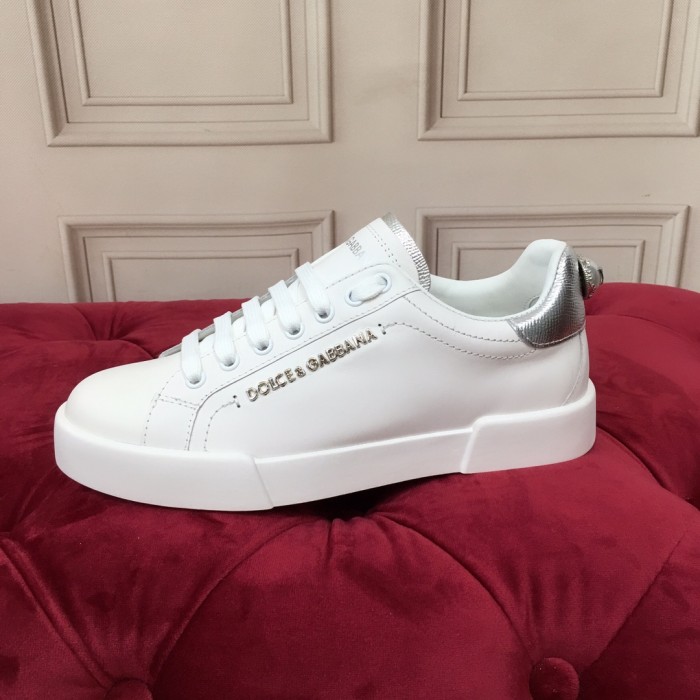 Dolce&Gabbana Womens Mens Shoes Fashion Sneakers Luxury Brand Calfskin Nappa Portofino Sneakers With Lettering