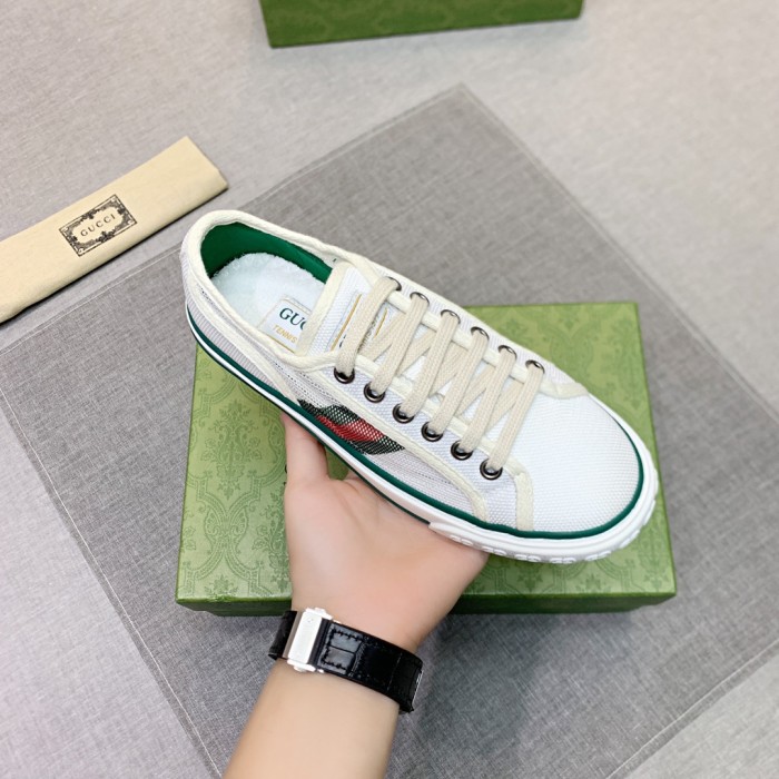 Gucci Mens Shoes Sneakers Luxury Brand Men's Gucci Tennis 1977 sneaker ‎663257 2UX10 9070 with Original Box