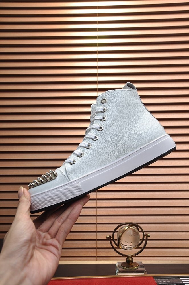 Philipp Plein Men Shoes Sneakers High Top Sneaker Fashion Design Luxury Brand Ankle Boots with Original Box