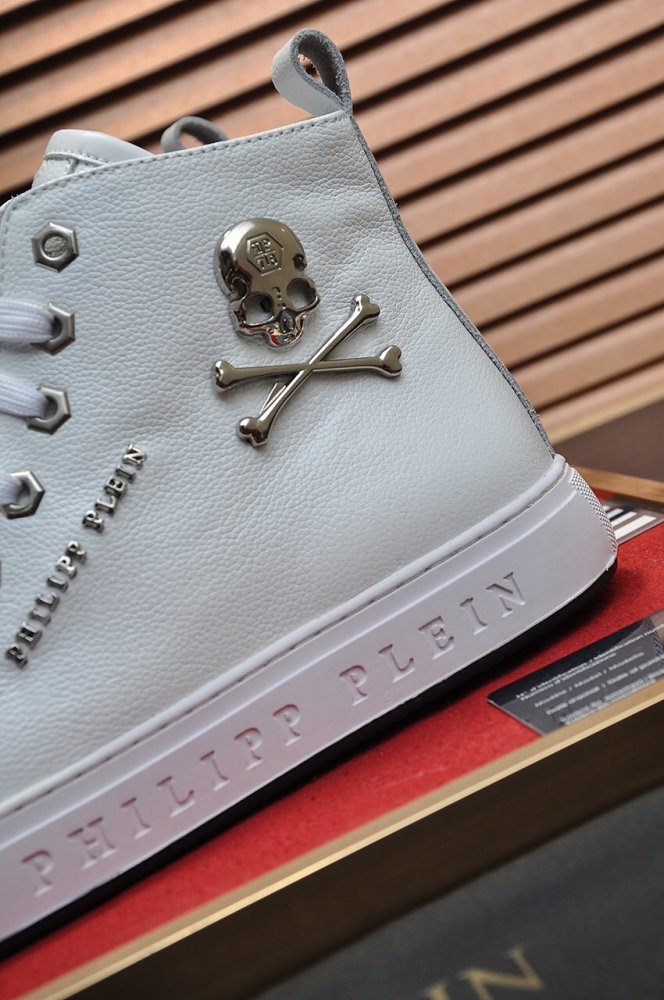Philipp Plein Men Shoes Sneakers High Top Sneaker Fashion Design Luxury Brand Ankle Boots with Original Box