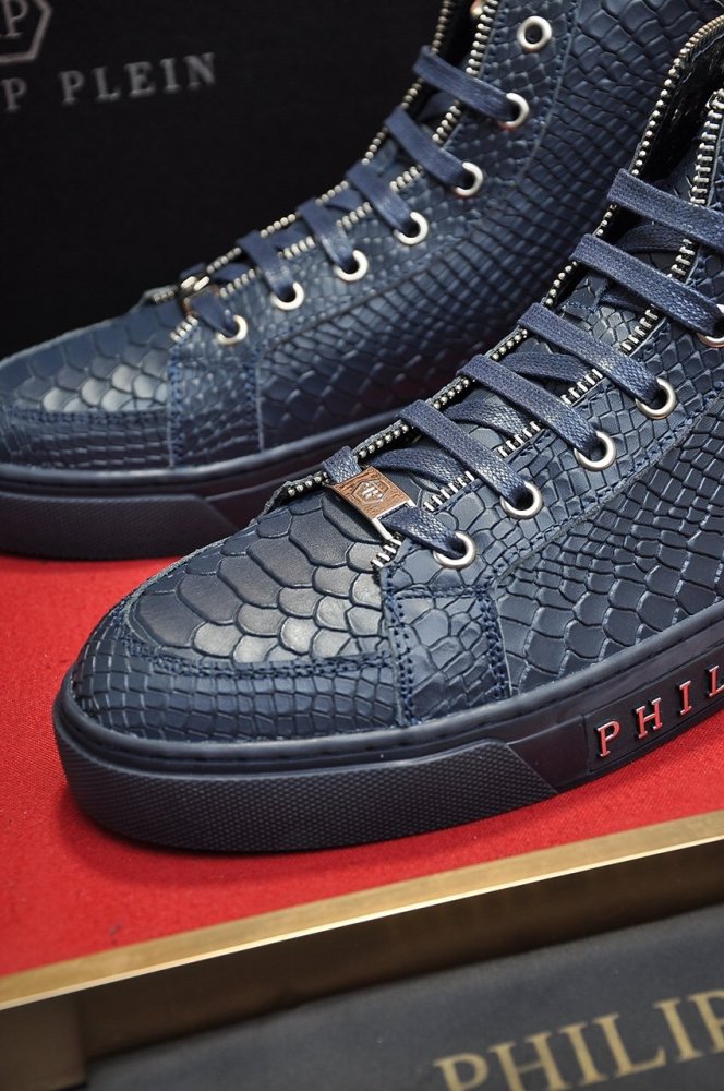 Philipp Plein Men Shoes Sneakers High Top Sneaker Fashion Design Luxury Brand Ankle Boots with Original Box